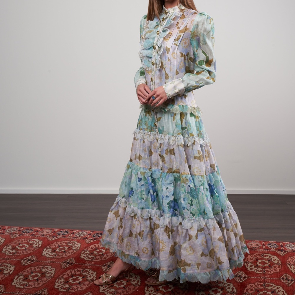 Zimmermann Rhythm Scalloped Printed Dress